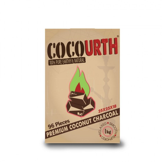 CocoUrth Coconut Charcoal Flat 96 Piece Box